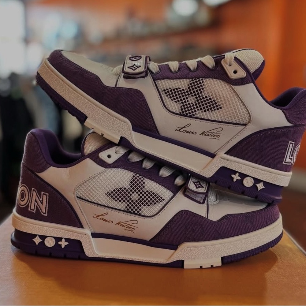 Louis Vuitton Purple and White Sneakers